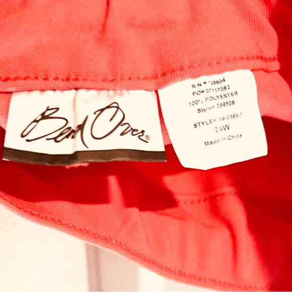 Women Roaman's Size 24 /Wide-Leg Bend Over Pant Sunset Coral Dressy - Picture 4 of 8